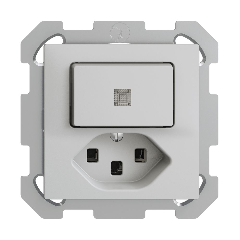 UP-Leuchtkombination 6/1L+T23 hellgrau LS EDIZIOdue mit Linse, LED gelb