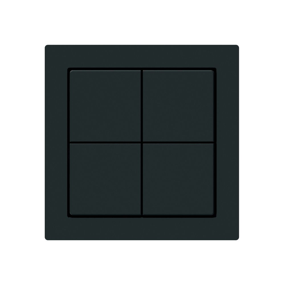 Poussoir KNX Hager BA kallysto A quadruple 60×60mm noir