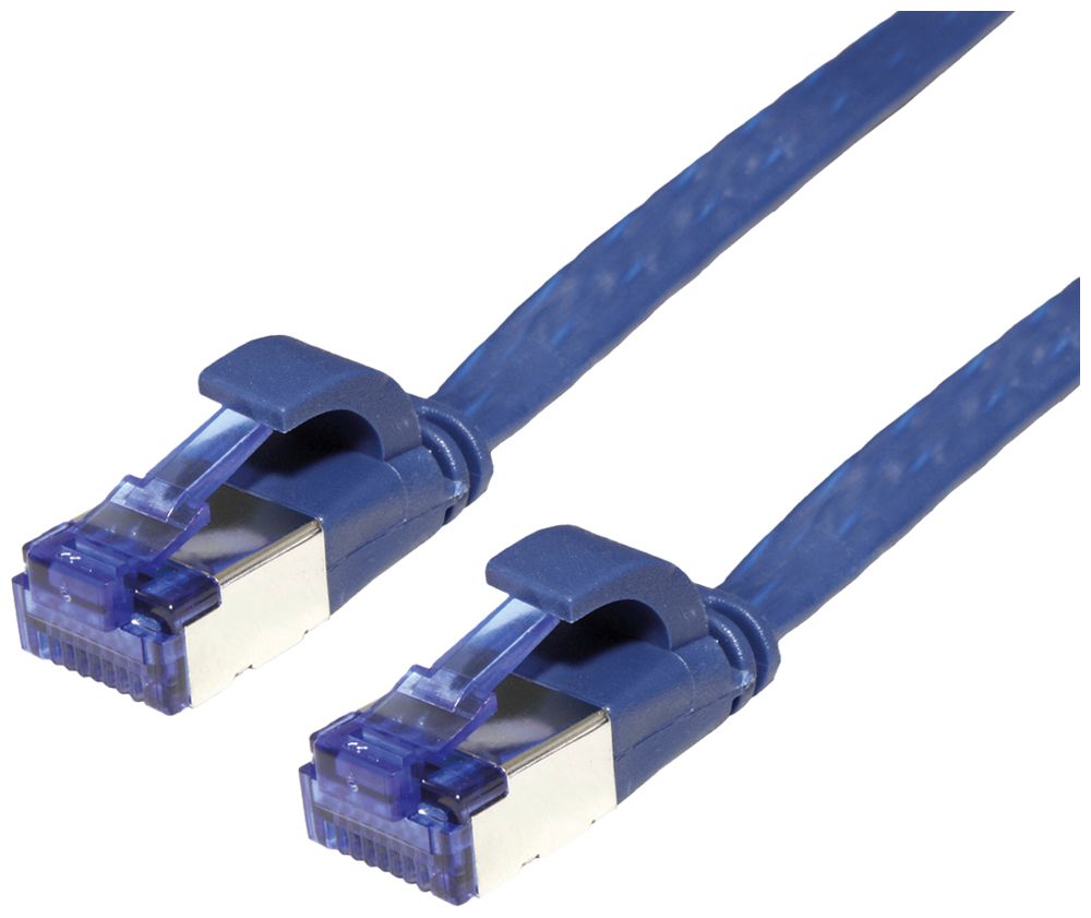 Patchkabel RJ45 VALUE Kat.6A U/FTP AWG32 PVC flach blau 0.5m