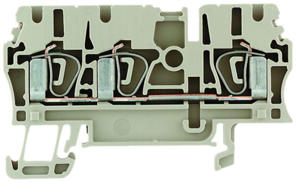 Borne de passage Weidmüller ZDU 2.5/3AN connexion à ressort 2.5mm² TS35 beige