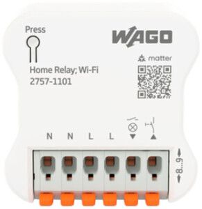 EB-RF-Schaltaktor WAGO Home matter 1-Kan 16A 3680W 200…240V 1×DI IP00