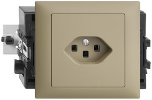 EB-Steckdose EDIZIOdue T23 16A 49…69mm sand, mit Steckklemmen