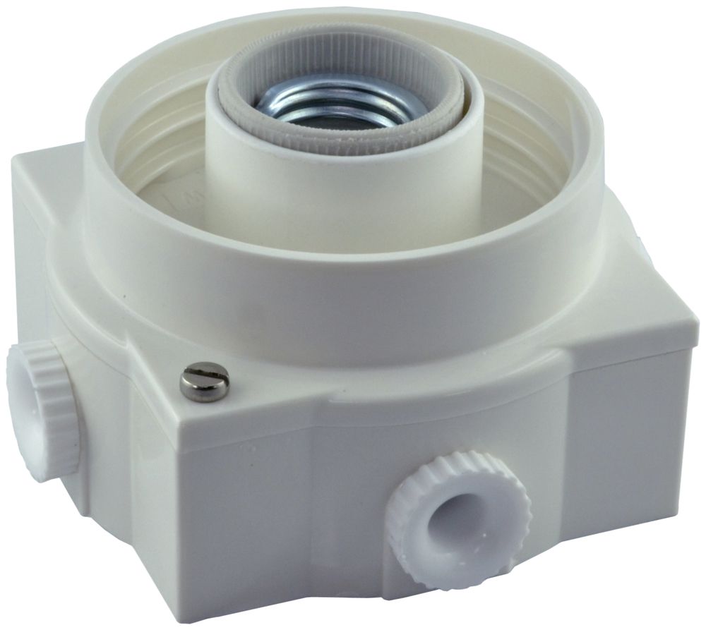 Socle en isolant pour lampe Fixer E27 75W blanc