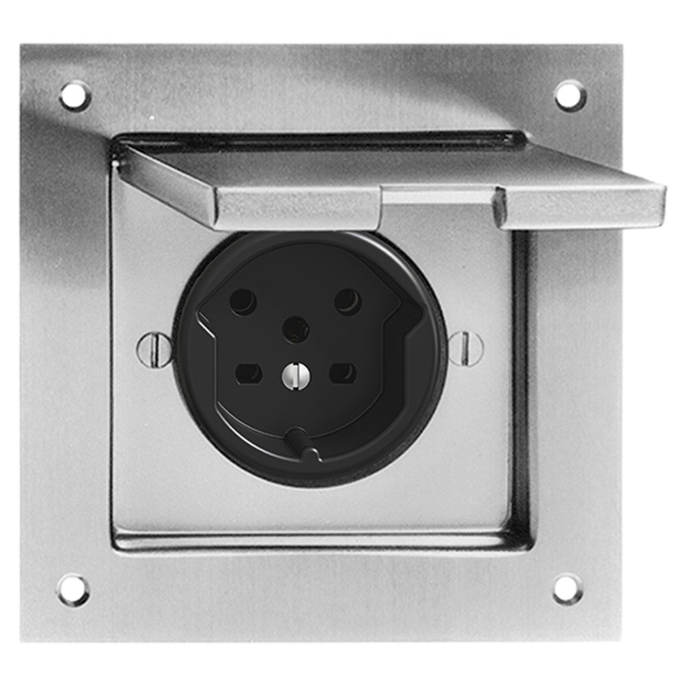 EB-Steckdose FH T15 Gr.II Messing vernickelt Steckklemme