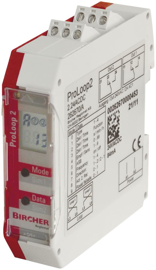Schleifendetektor BBC Bircher ProLoop2 für 1 Schleife, 24VAC/DC