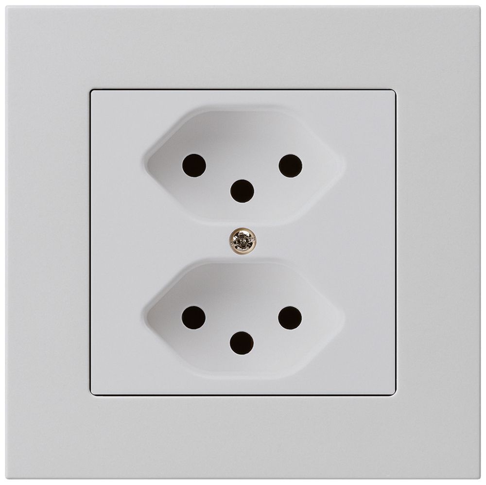 Prise ENC kallysto.pro 2×T13 gris clair avec sécurité enfants
