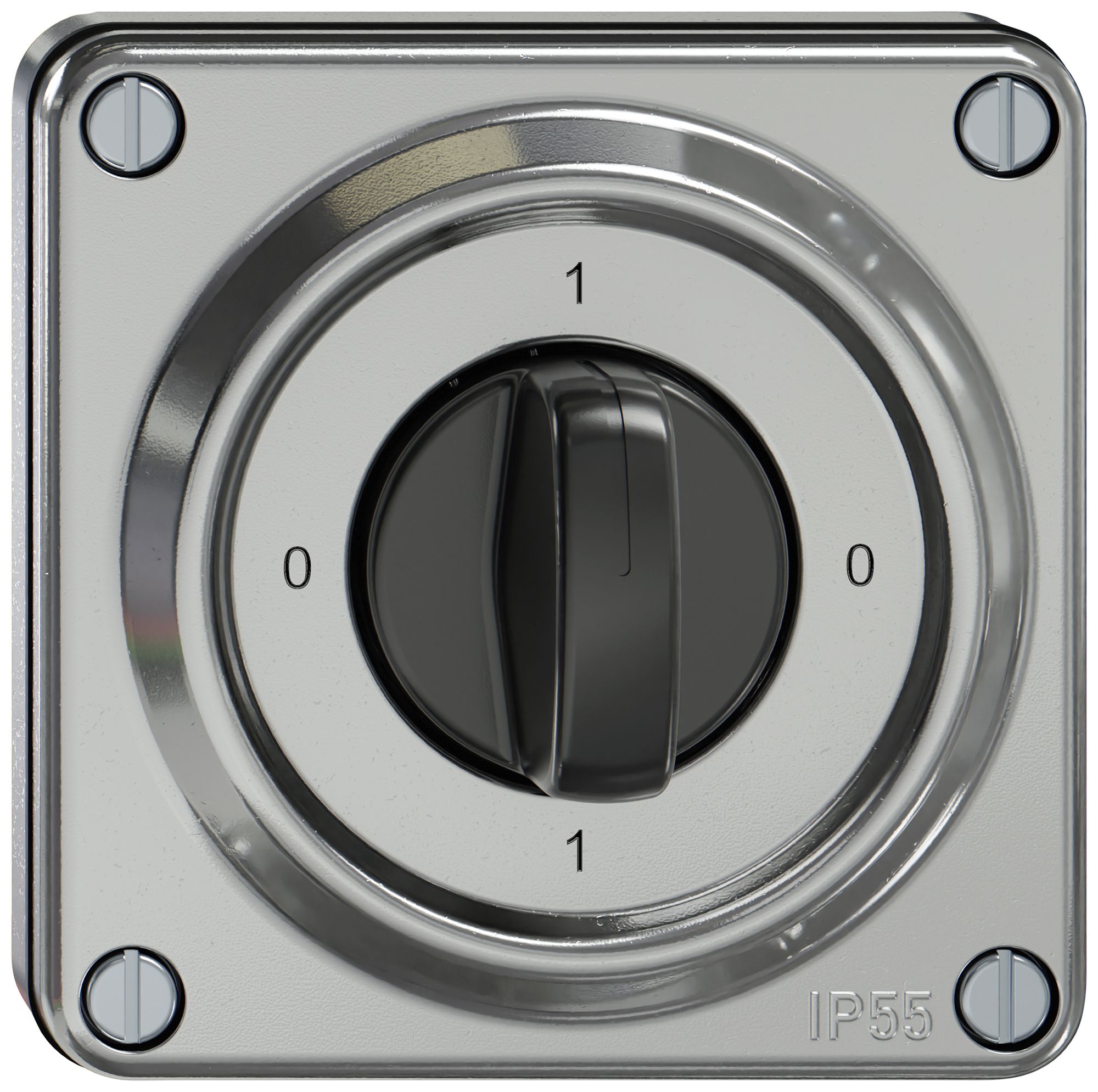 UP-Drehschalter ELEMENT SNAPFIX® 2×1-polig 16A 400V 0-1-0-1 alu