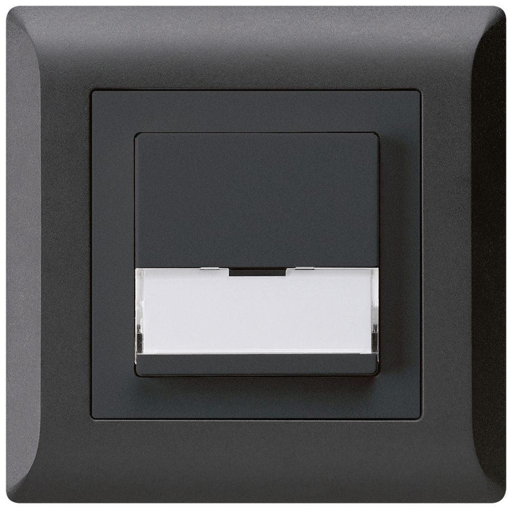 UP-SonnerieTaster kallysto.line schwarz A/1L mit Namensschild 37×15mm