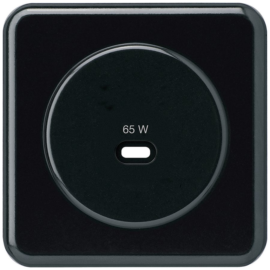 UP-Frontset Hager basico, zu USB-Ladesteckdose Typ C, schwarz