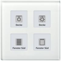 Pulsante KNX INC MDT BE-GTT4W.01 4t/4a LED temp.vetro bianco