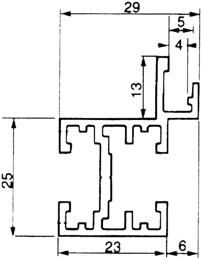 Zählerplattenprofil Al 38×23/29mm L=3m