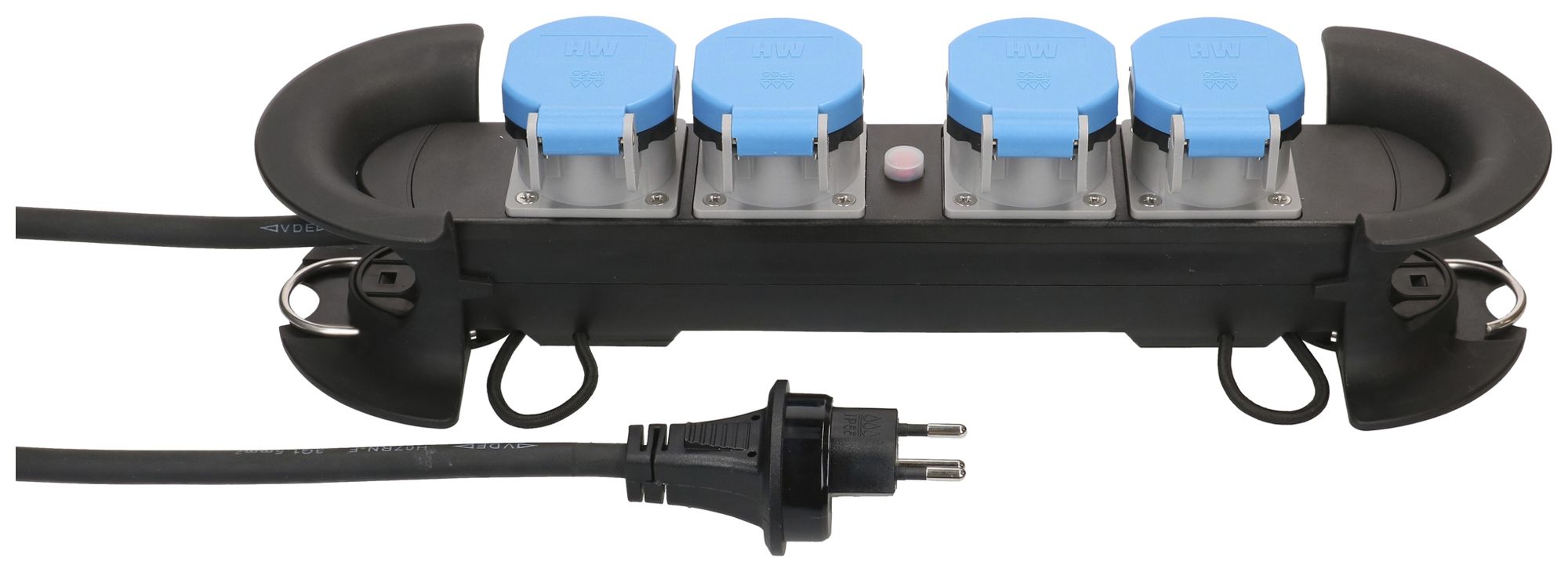 Steckdosenleiste MAX HAURI Construct Line 10m 4×T13 IP55 90° schwarz