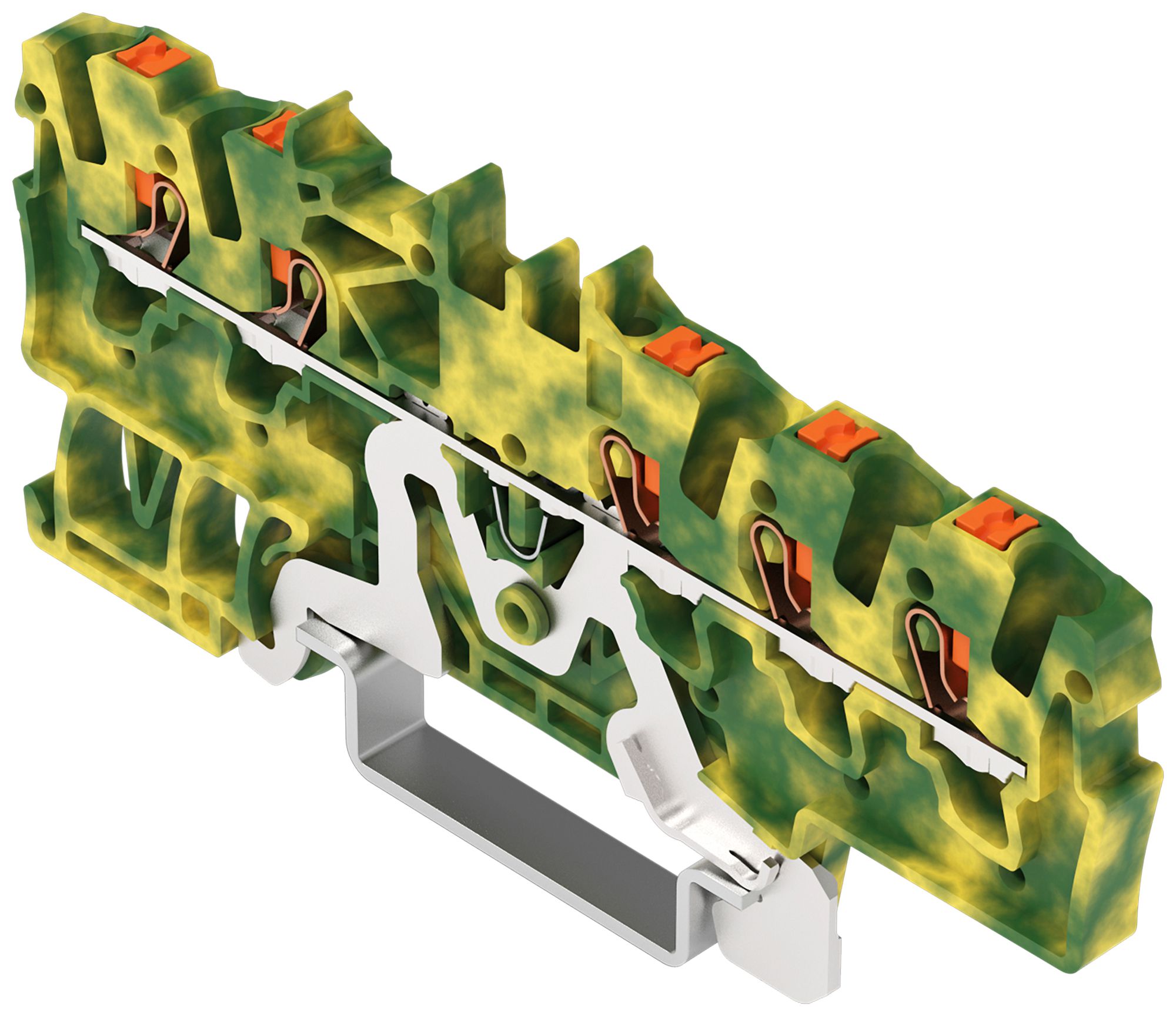 Borne de terre joignable WAGO TOPJOB S 1.5mm² Push-in 5×1 TH35 vert-jaune