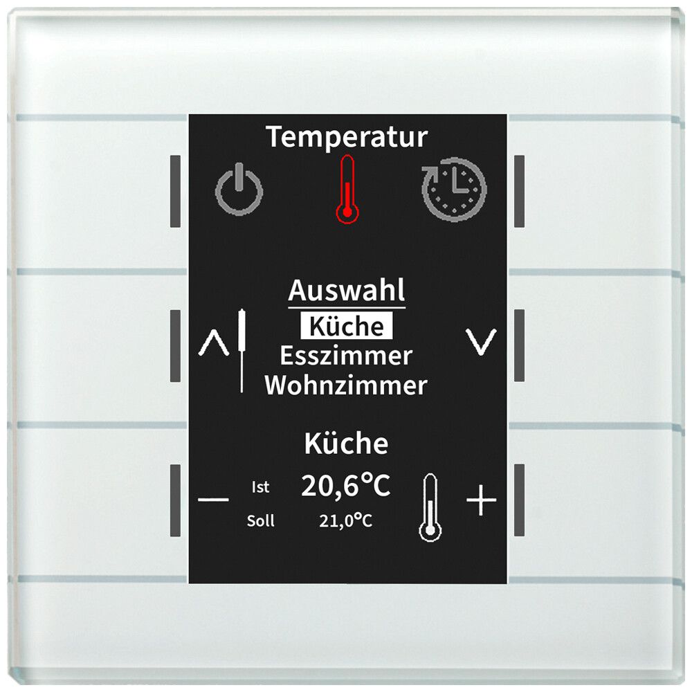 UP-Bediengerät KNX MDT BE-GBZW.01 6T Display Glas weiss