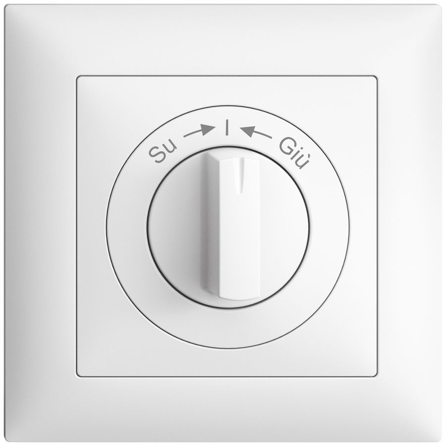 Kit frontal EDIZIOdue Su->I<-Giù blanc 88×88mm pour contact pivotant