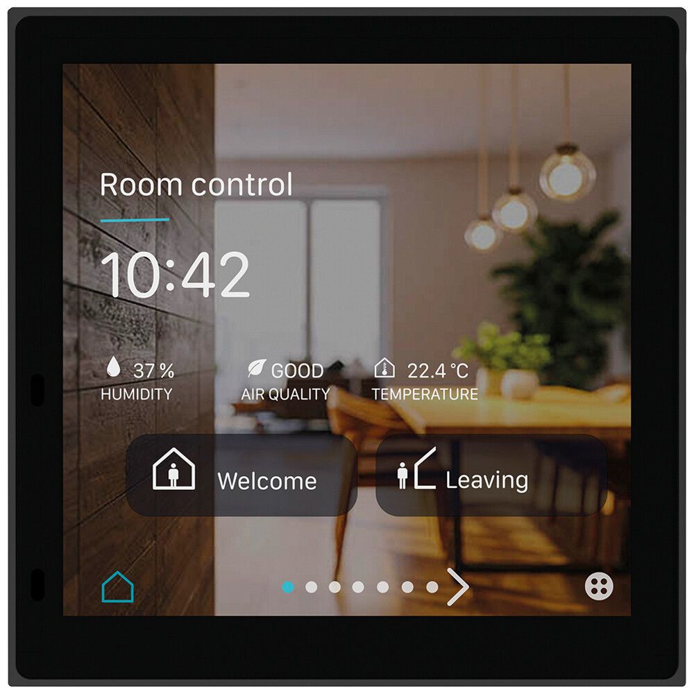 Écran tactile Theben iONprime CP 4 KNX avec thermostat d´ambiance noir