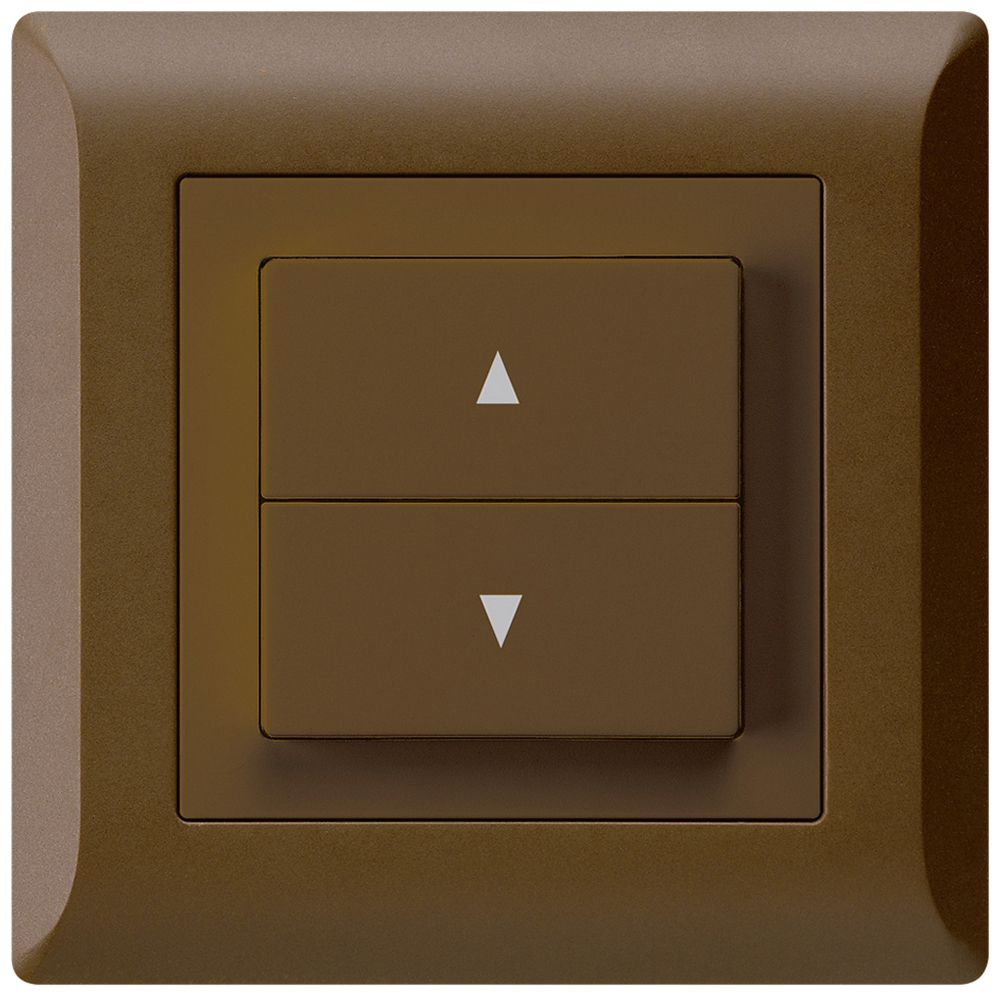 Interruttore per tapparelle INC kallysto.line con 2 tasti di comando marrone