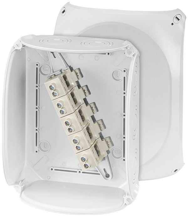 Boîte de dérivation AP Hensel KF G avec bornes 5×25mm² gris