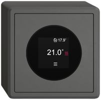 AP-Raumthermostat EDIZIO.liv SNAPFIX® 230VAC 4…30°C 74×74mm dunkelgrau