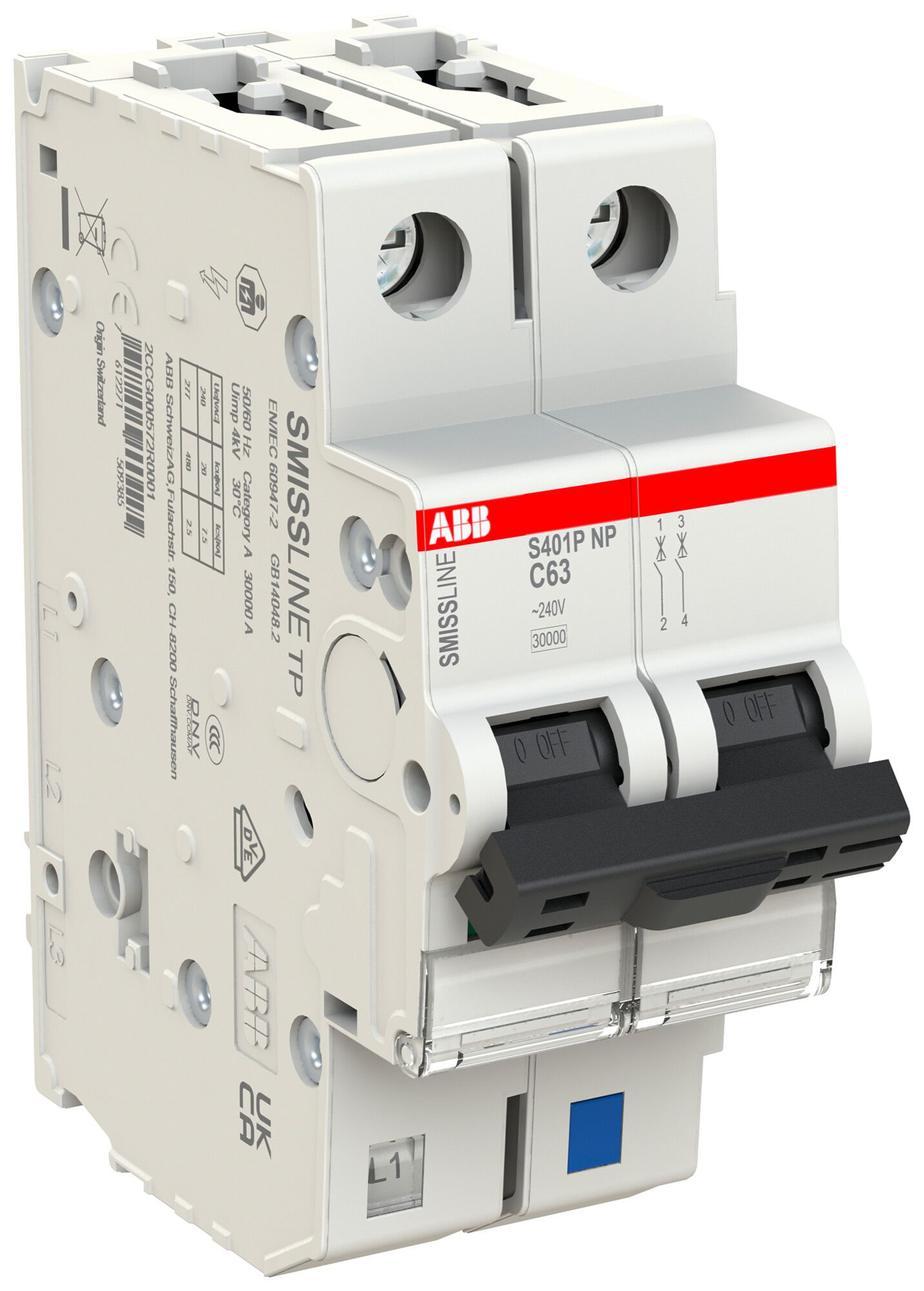 Disgiuntore SMISSLINE TP, 1LN, C, 63A, 20kA