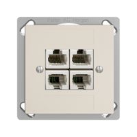 EB-Dose 4×RJ45/u 4P getr. EDIZIOdue crema, ITplus