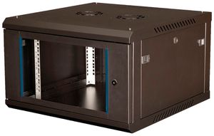 Alloggio a parete 19" VALUE 600×379×600mm 6UA 1×porta acciaio nero