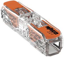 Verbindungsklemme WAGO 221 1×0.2…4mm² Hebel 32A 450V orange transparent