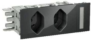 Prise INC Optiline OSI 2×T13 gris