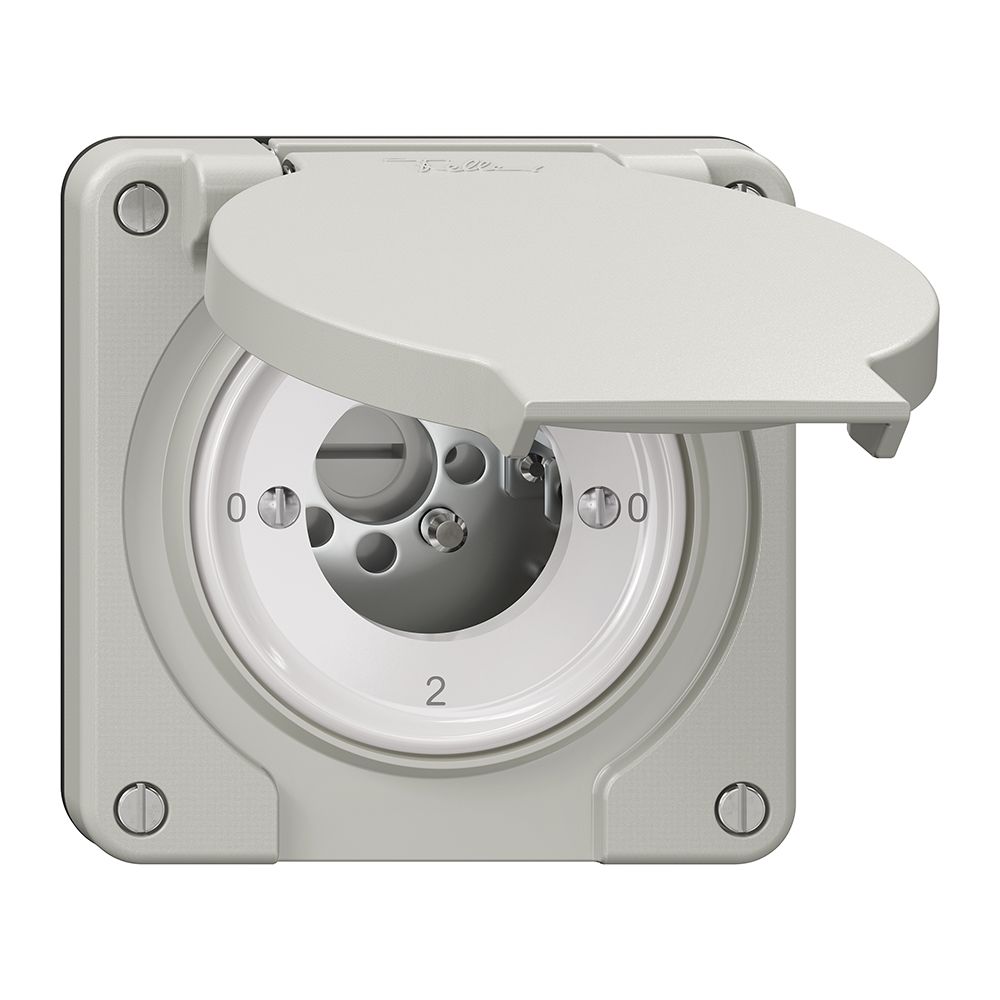 Interrupteur rotatif NEVO N.CO 2/3L, sans cylindre, KS, 0-1-0-2, gris clair