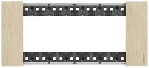 Cadre de recouvrement Living Now 6 modules 192.5×86mm gold