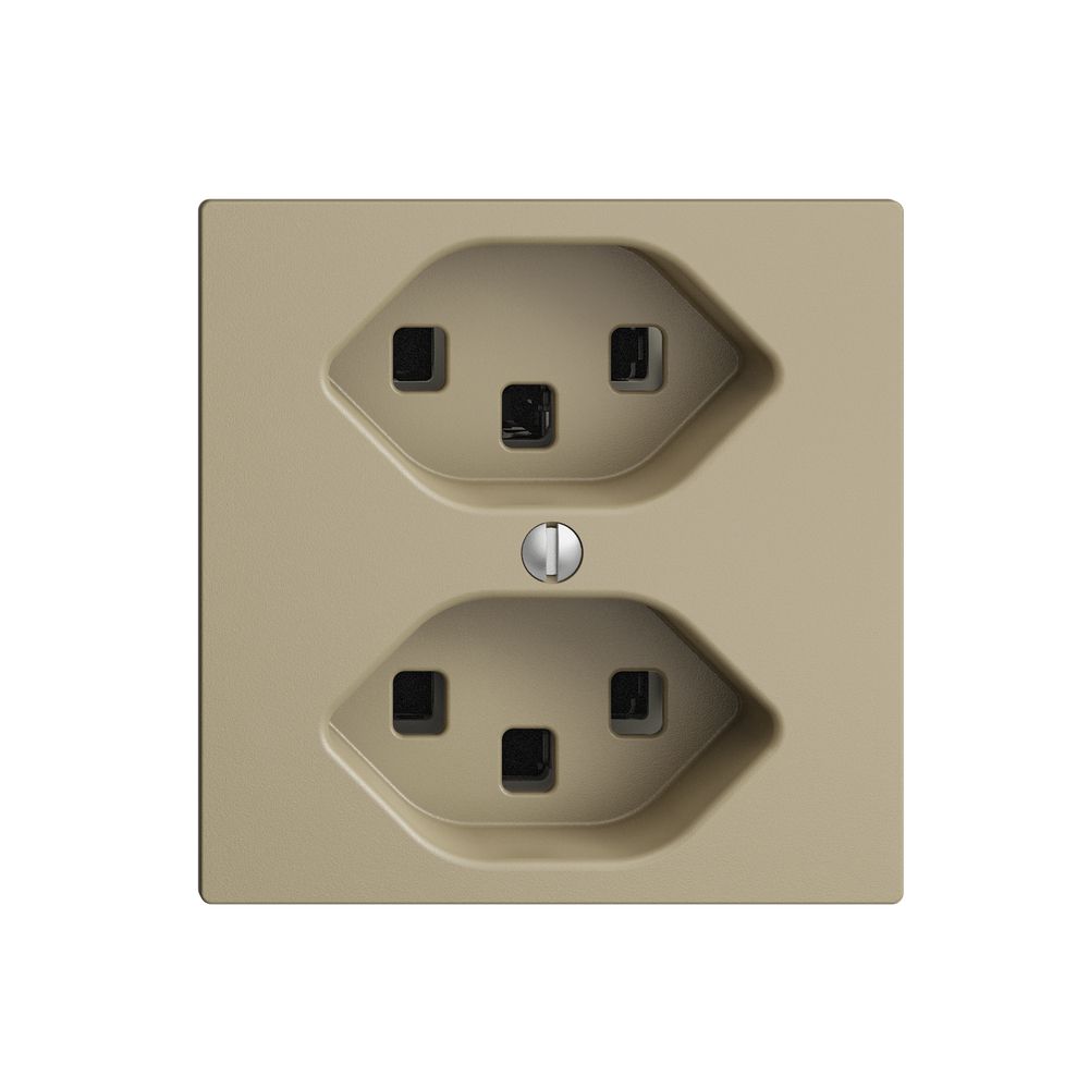 Steckdose EDIZIOdue 2×T23 sand 16A, mit Steckklemmen
