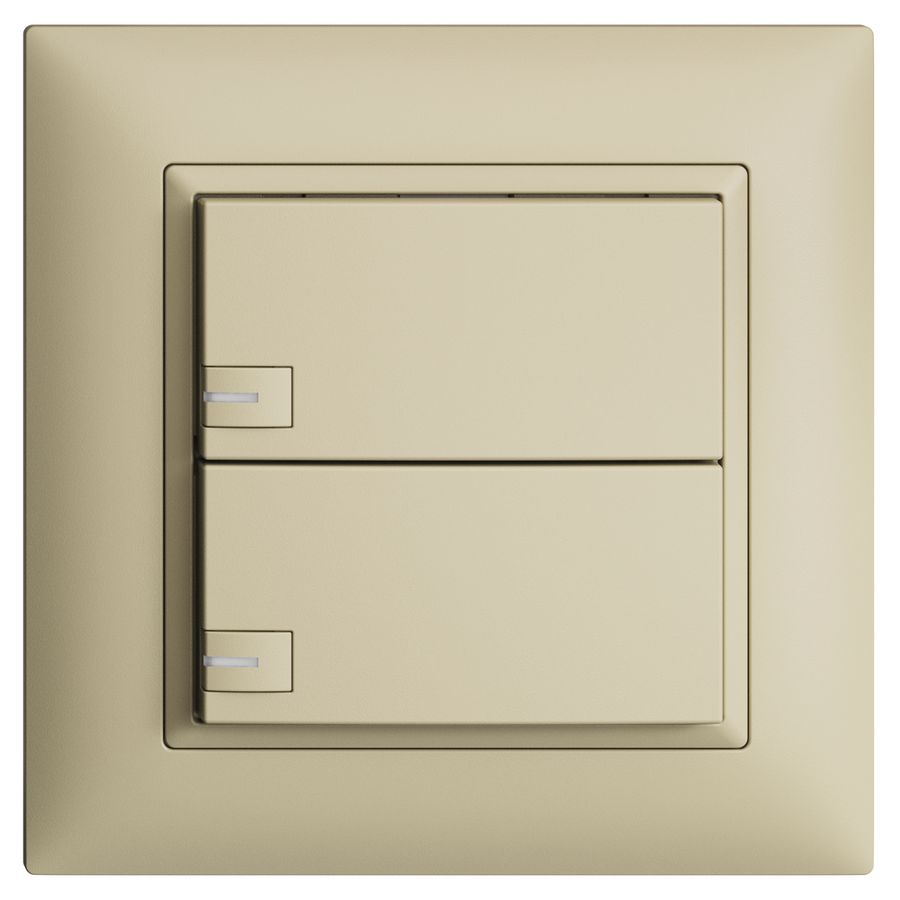 UP-KNX-Taster RGB EDUE FMI, 250mW, m.RGB-LED, 2×Taste, 1×Tastenb., van