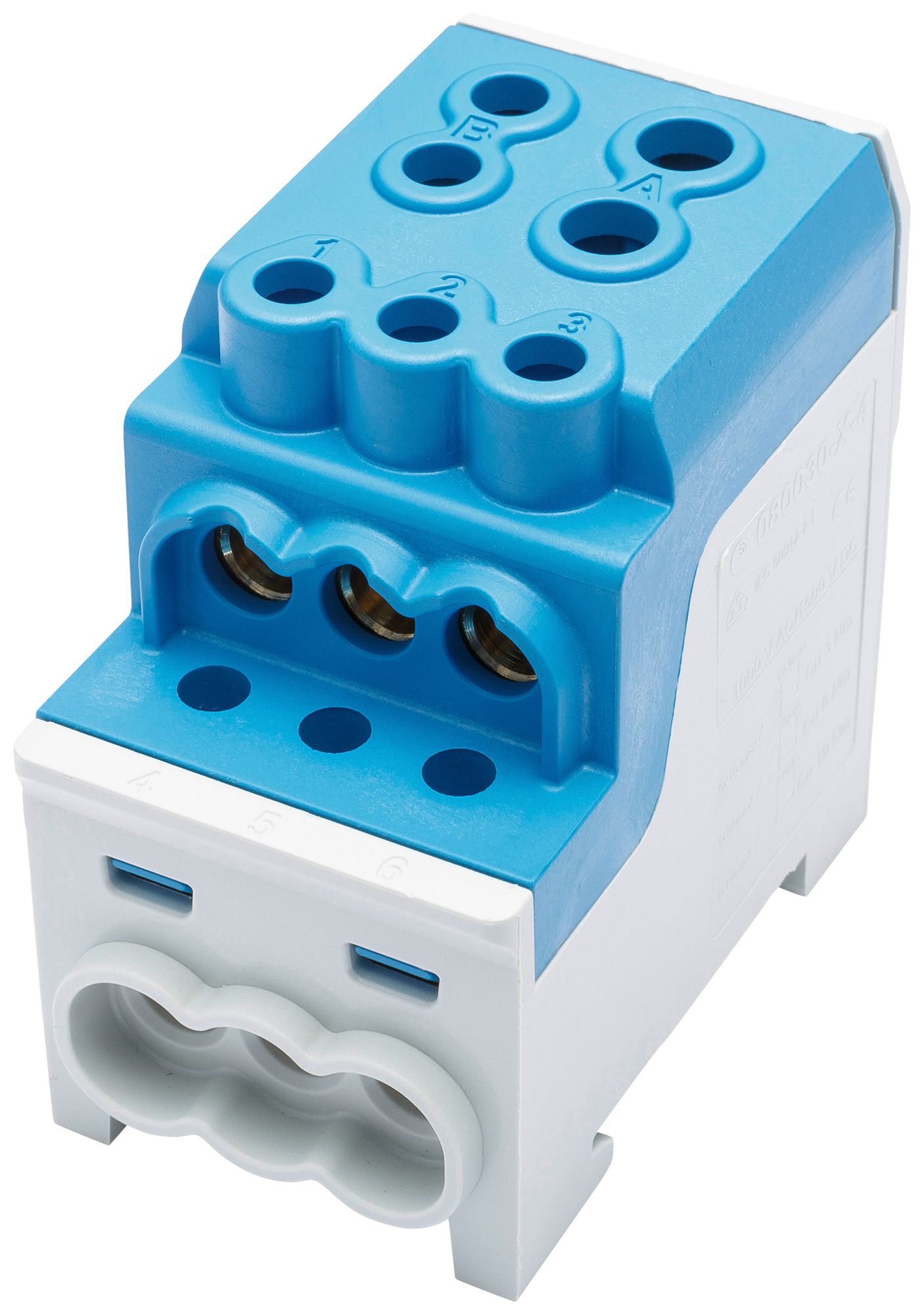 Bloc de distribution Bals UBV TYP C 1P 200A 1×entr 6×sort 1.5…35mm² 6…70mm² bl