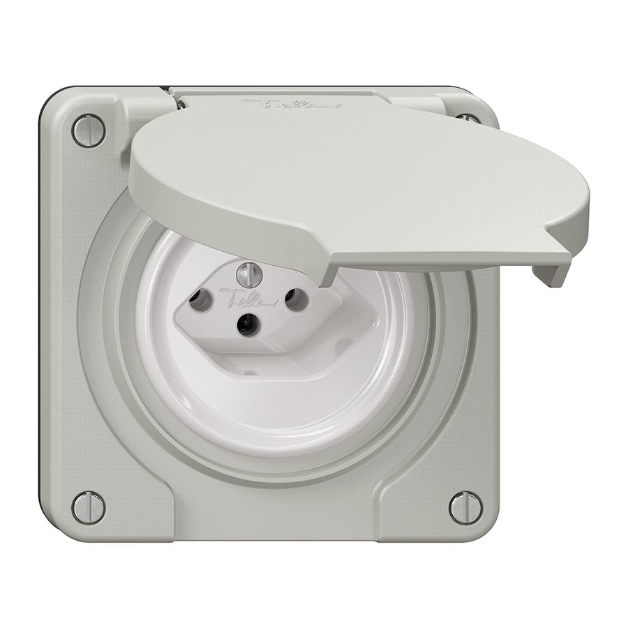 Steckdose NEVO N.CO, 1×T13, IP21, lichtgrau