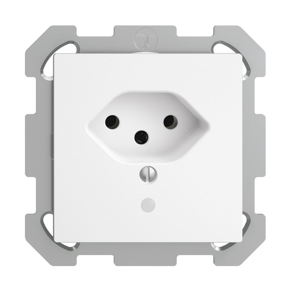 UP-Steckdose EDIZIOdue T13 weiss mit LED grün