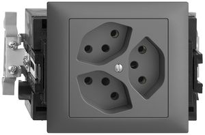 Presa INS EDIZIOdue 3×T13 grigio scuro 49…69mm Snap