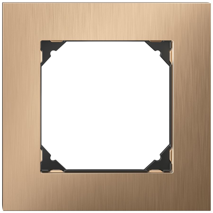 UP-Abdeckrahmen EDIZIO.liv prestige SNAPFIX® 1×1 94×94mm messing champagne
