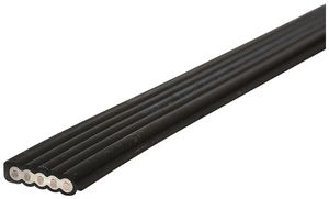 Câble plat Woertz Power 5×2.5 mm² sans halogène noir B2ca