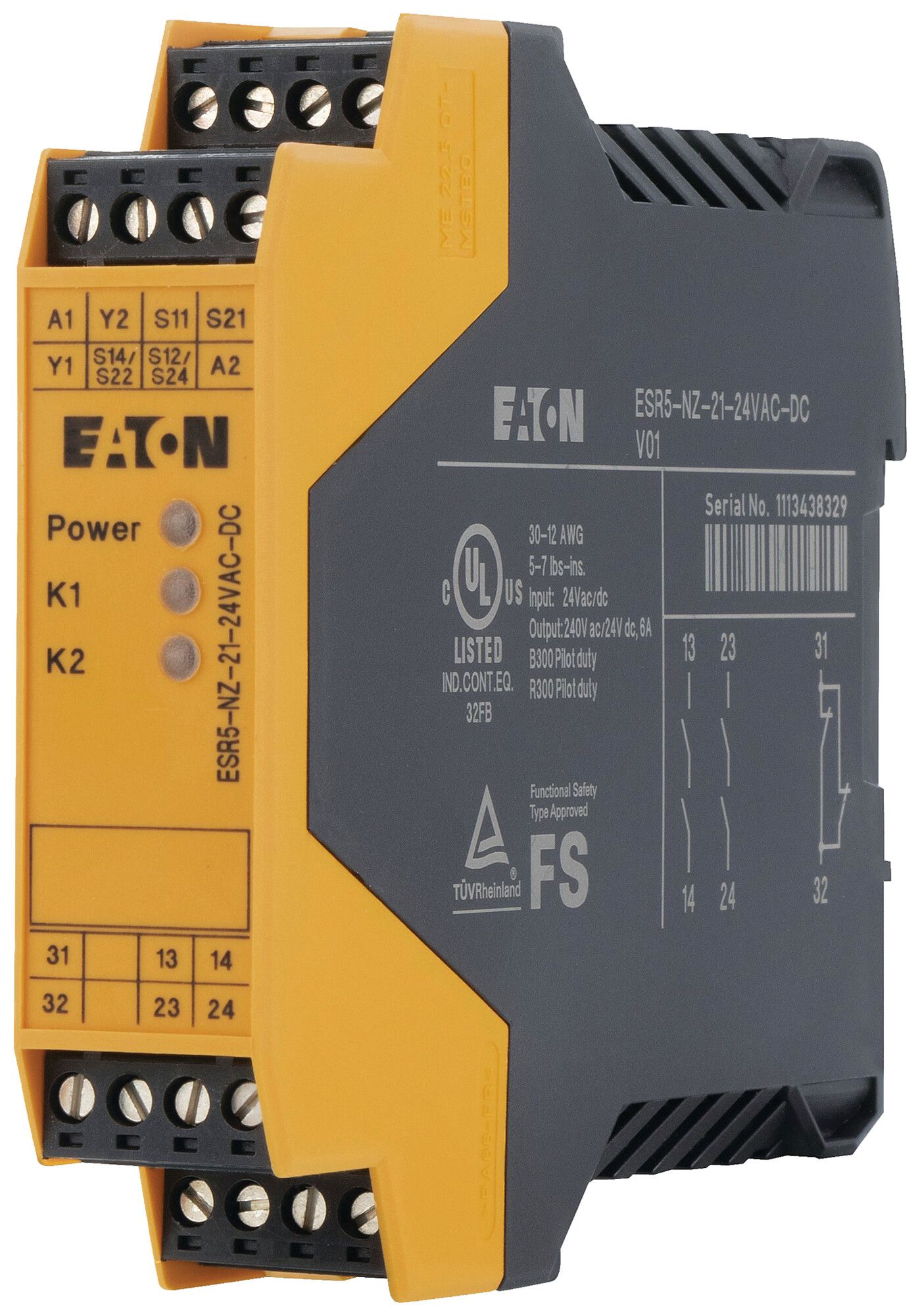 EB-Sicherheitsrelais Eaton ESR5-NZ-21-24VAC-DC Schraubanschluss 5A 22.5×114.5mm