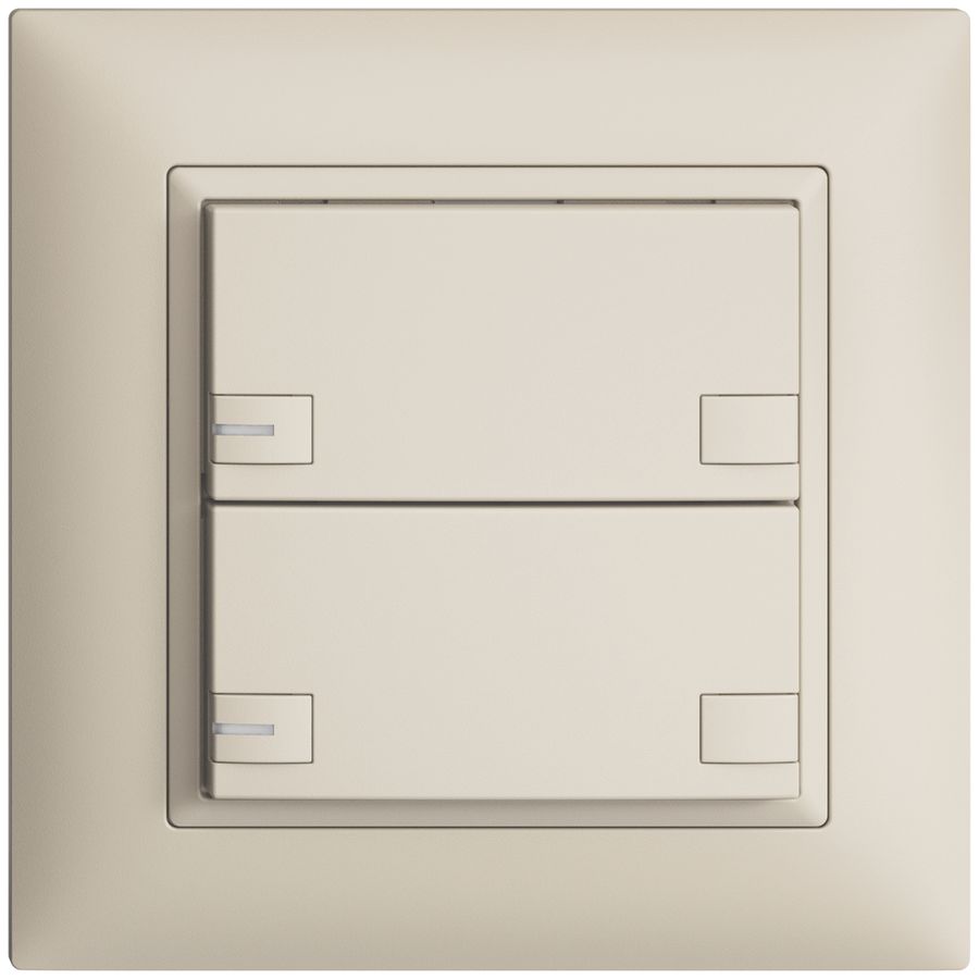 UP-Universaltaster 2×2T Steckklemme EDIZIOdue crema, mit LED