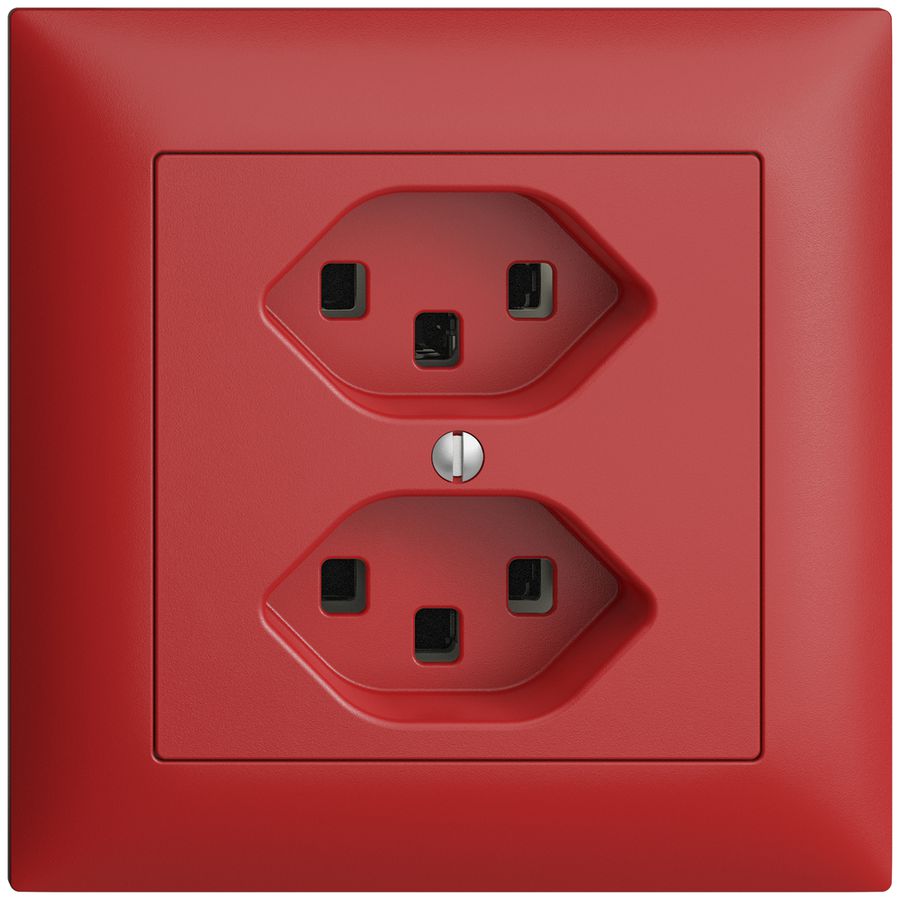 UP-Steckdose 2×T23 16A EDIZIOdue berry, mit Steckklemmen