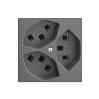 Steckdose EDIZIOdue 3×T23 dunkelgrau 16A, mit Steckklemmen