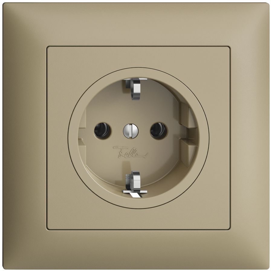 Prise SCHUKO ENC EDIZIOdue FMI, 16A, 250VAC, L+N+PE sand