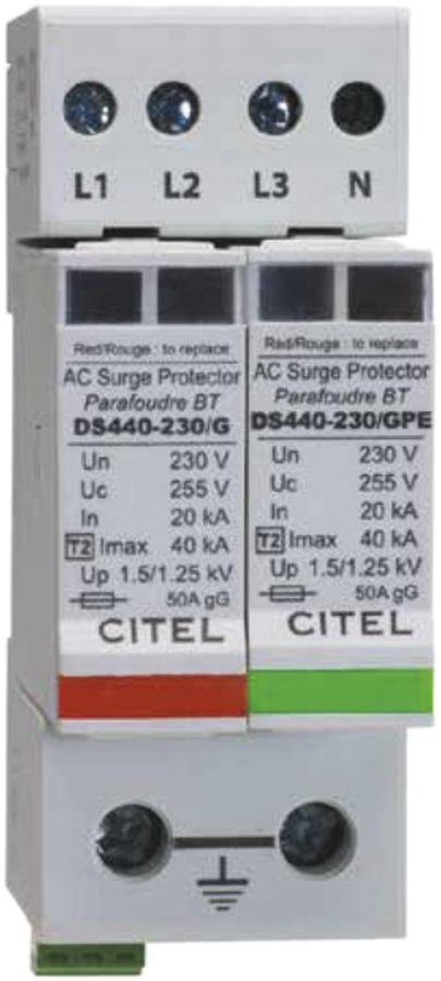 Überspannungsableiter Flury DS 440S/G-230, Typ 2, 4-polig