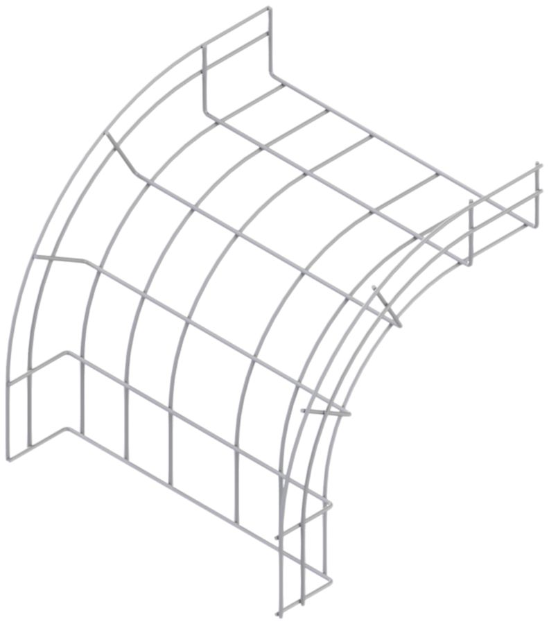 Coude Lanz Oensingen 90° 200×60mm acier zingué en continu et revêtu gris clair
