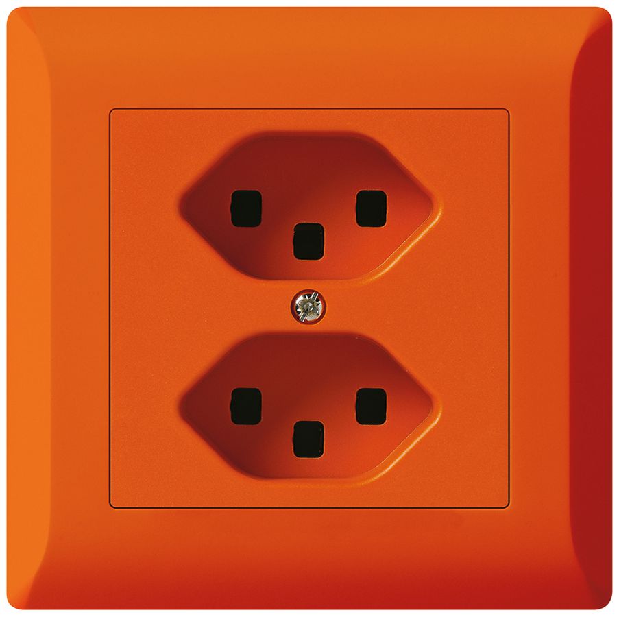 UP-Steckdose kallysto.line 2×T23 orange mit Steckklemmen