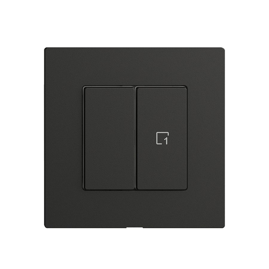 Druckschalter 1K/2T Szene Edue Wiser schwarz
