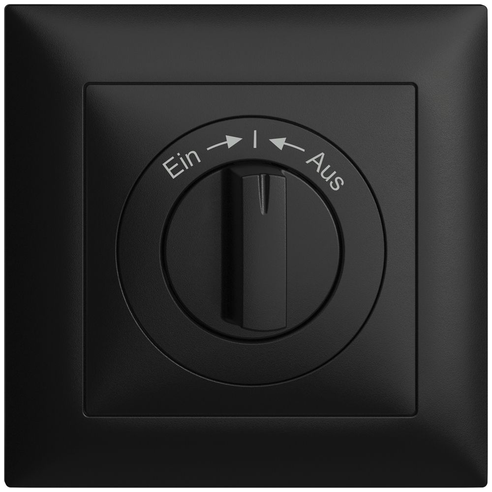 Frontset EDIZIOdue Ein->I<-Aus schwarz 88×88mm für Schwenktaster