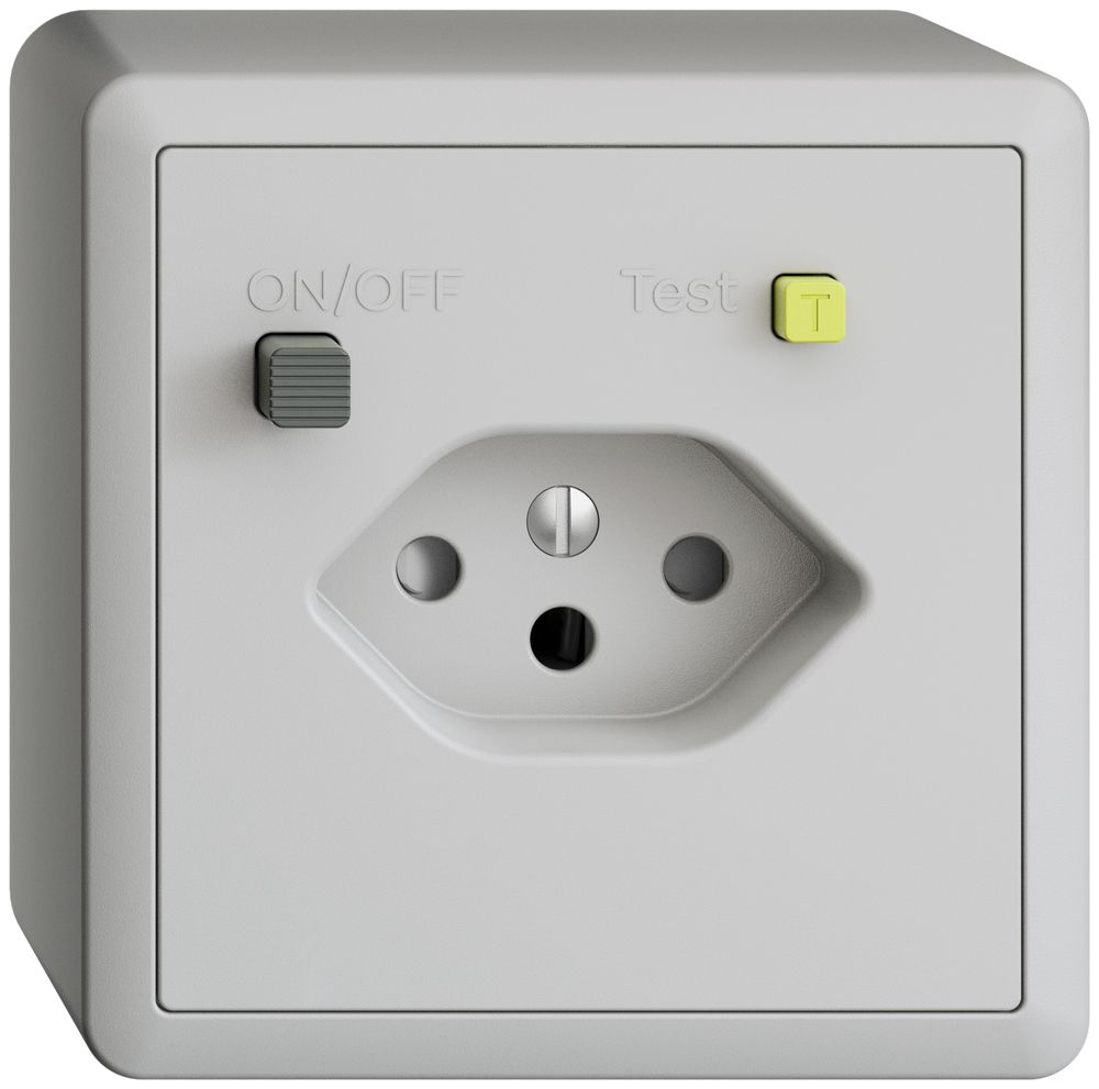 AP-Steckdose EDIZIOdue T13 FI 30mA shutter, hellgrau