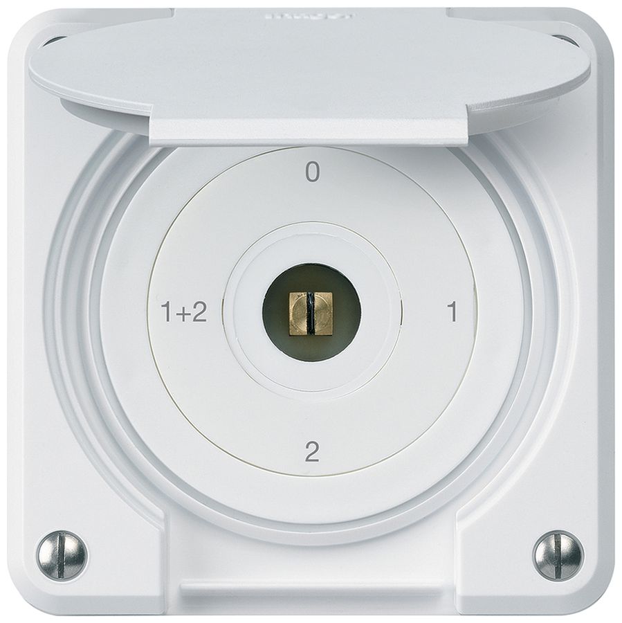 Interruttore a chiave quadrata INC robusto IP55 con coperchio S1/1P bianco combi